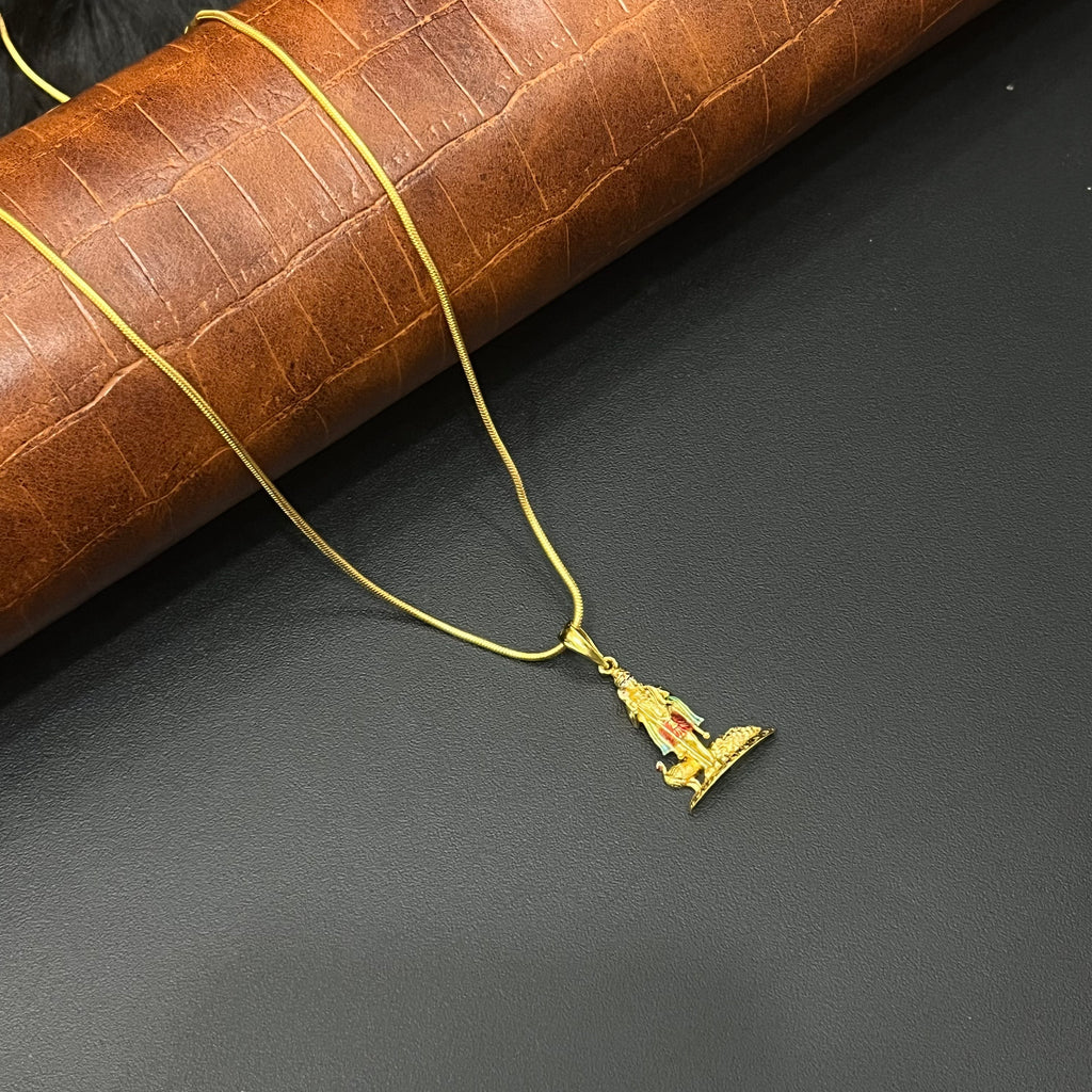 Silver Murugar & Peacock Gold Finished Pendant