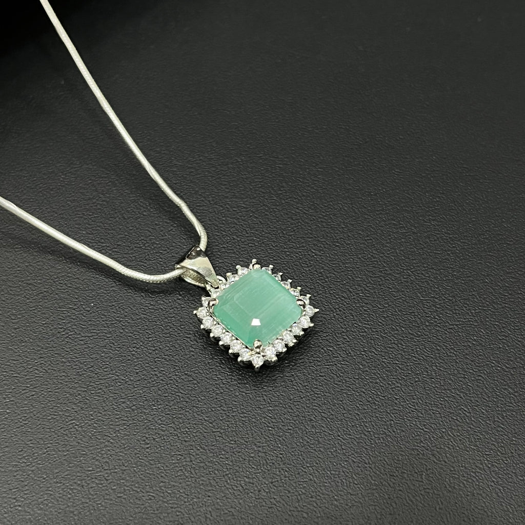 Silver Ladies Chain Blue Square