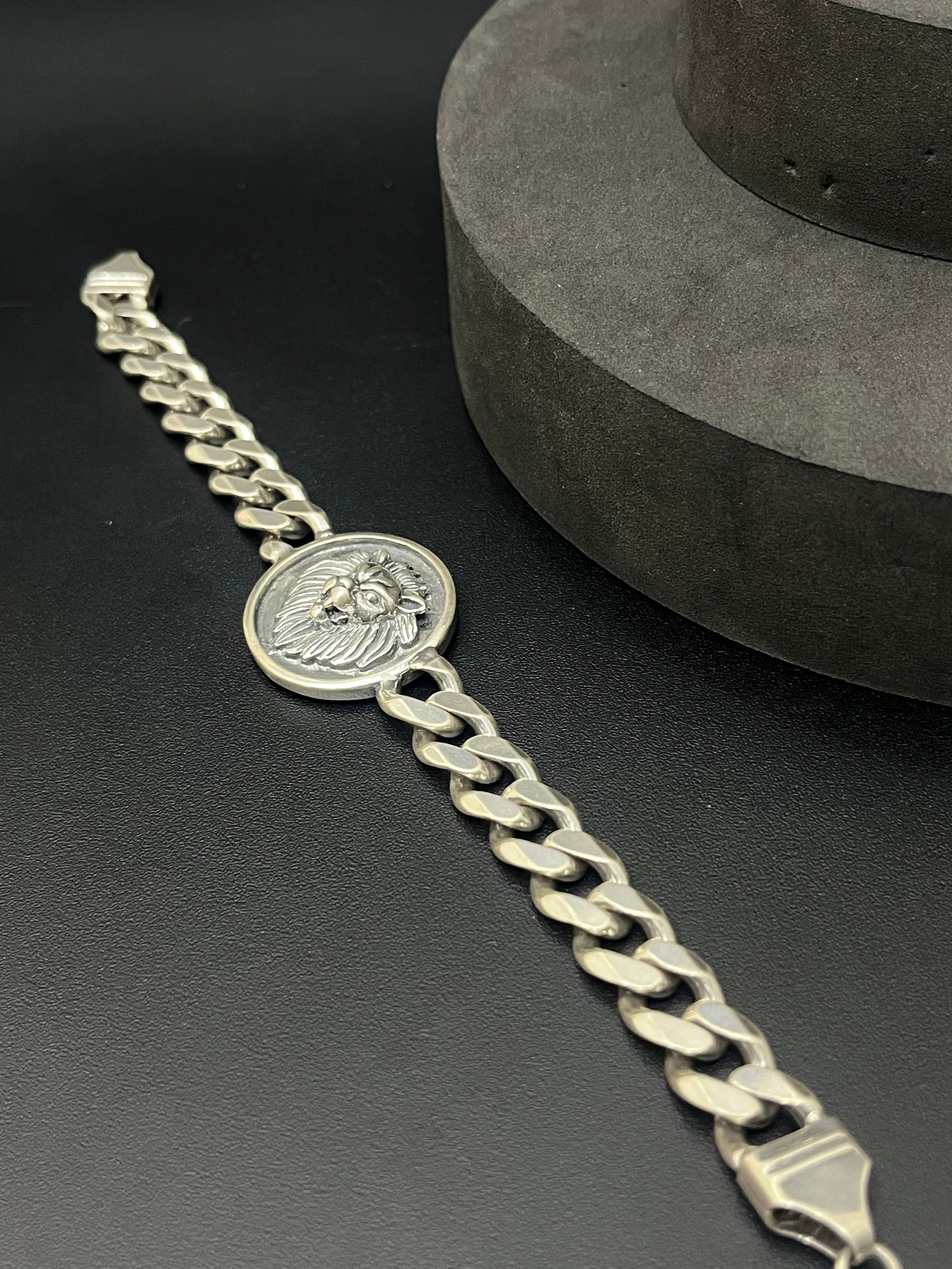 Silver Gents Bracelet Lion Sachin