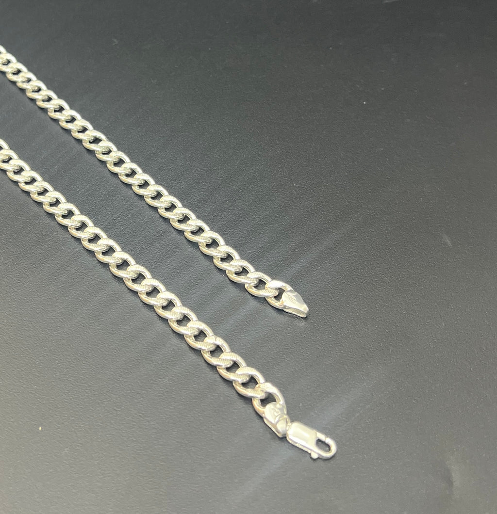 Men's Silver  Chain Hollow Cuban
