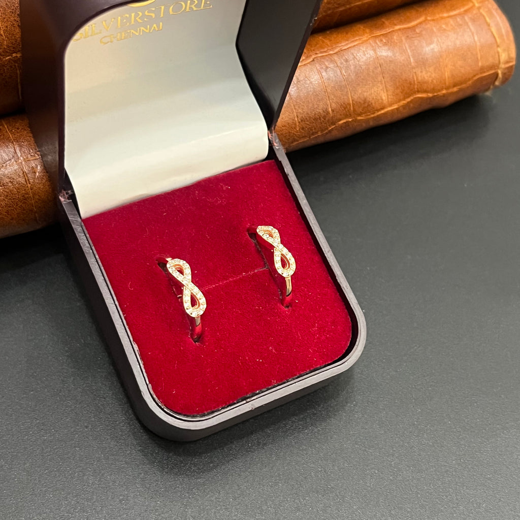 Silver Ladies Toe Rings Infinity Rosegold 925