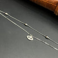 Silver Ladies Bracelet Elegant Eye Twin Layer Charm 925