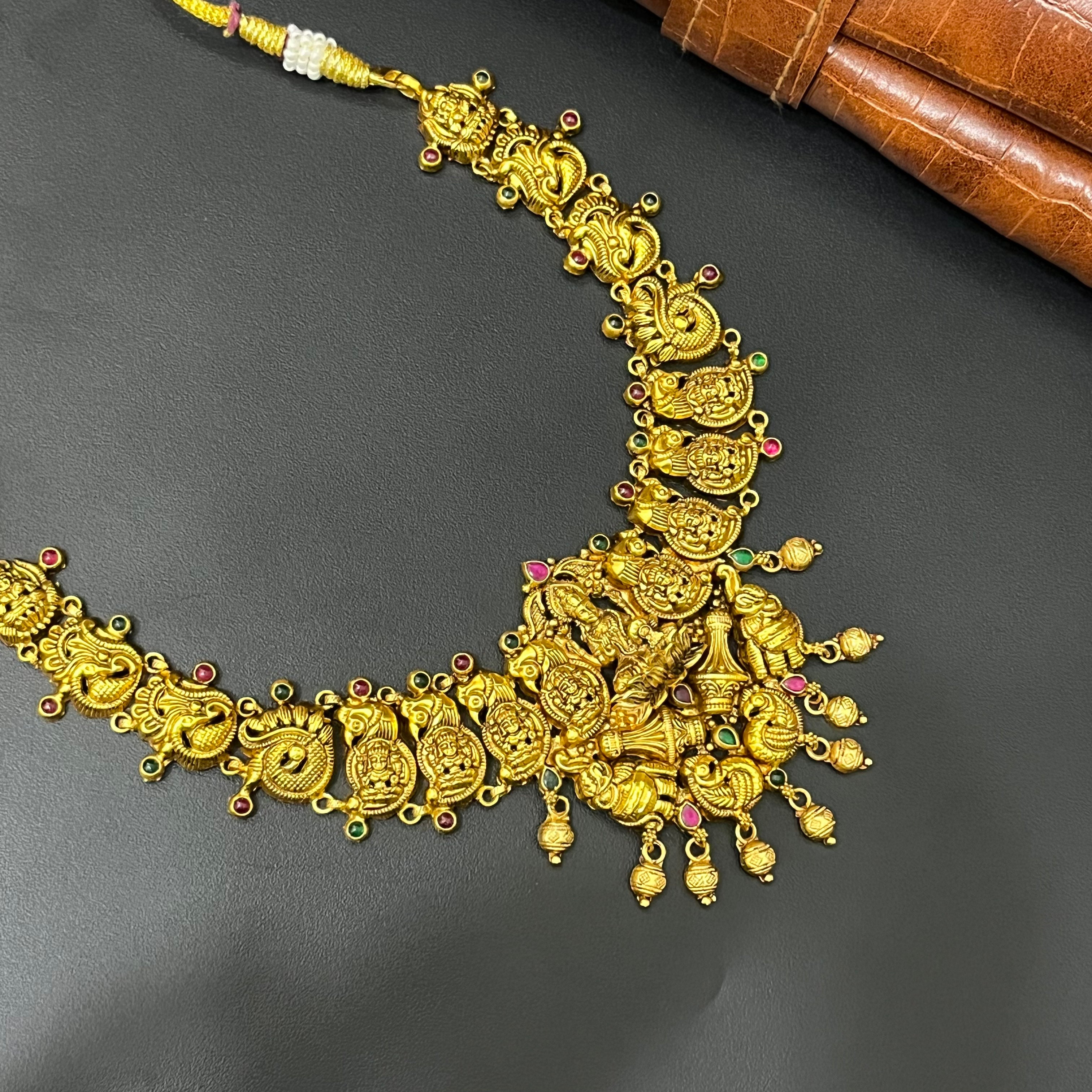 Silver Antique Necklace Gold Finished N03