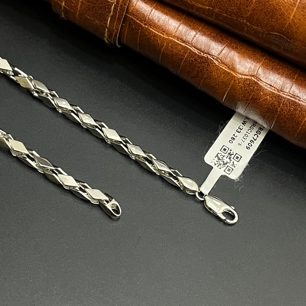 Silver Mens chain Kathli Classic Mat Finish 925