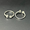 Silver Ladies Toe Rings Oval AD SS