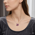 Silver Ladies Chain Swan Purple