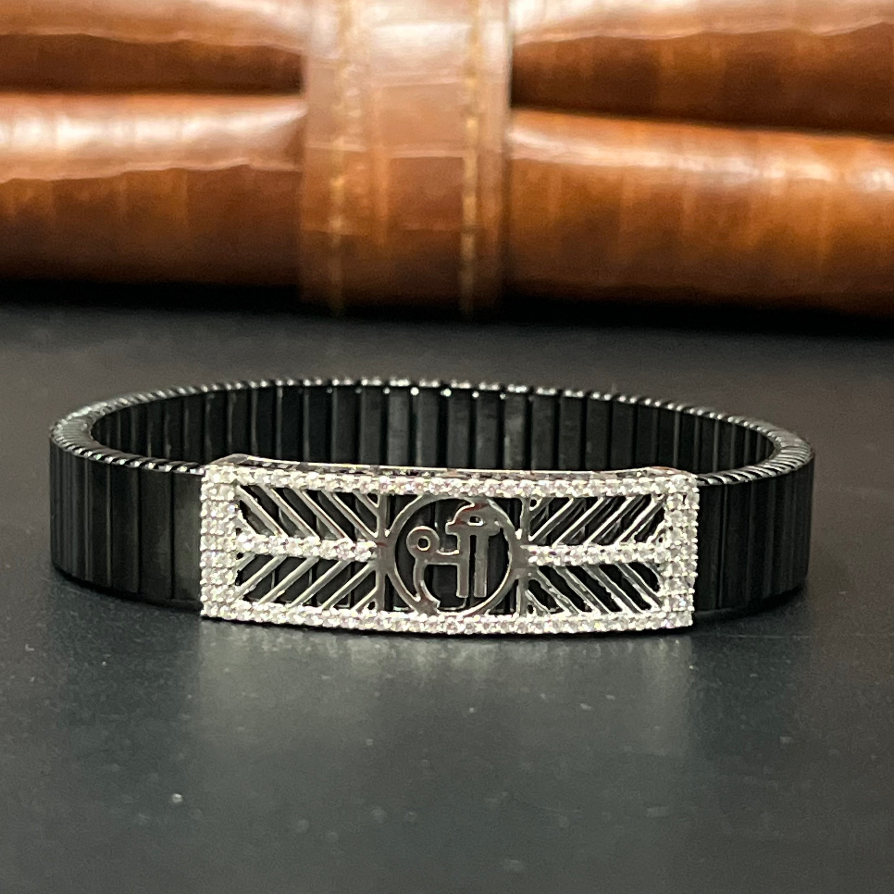 Silver Mens Flexible Bracelet Shree 2 925