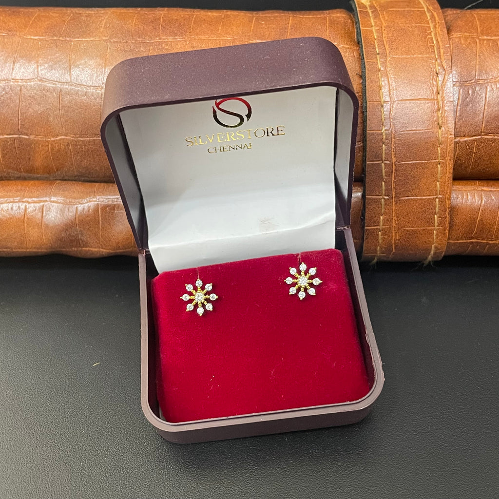 Silver Second Stud Snow Flaker Gold Finished