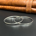 Silver Ladies Bangle Slim Flat