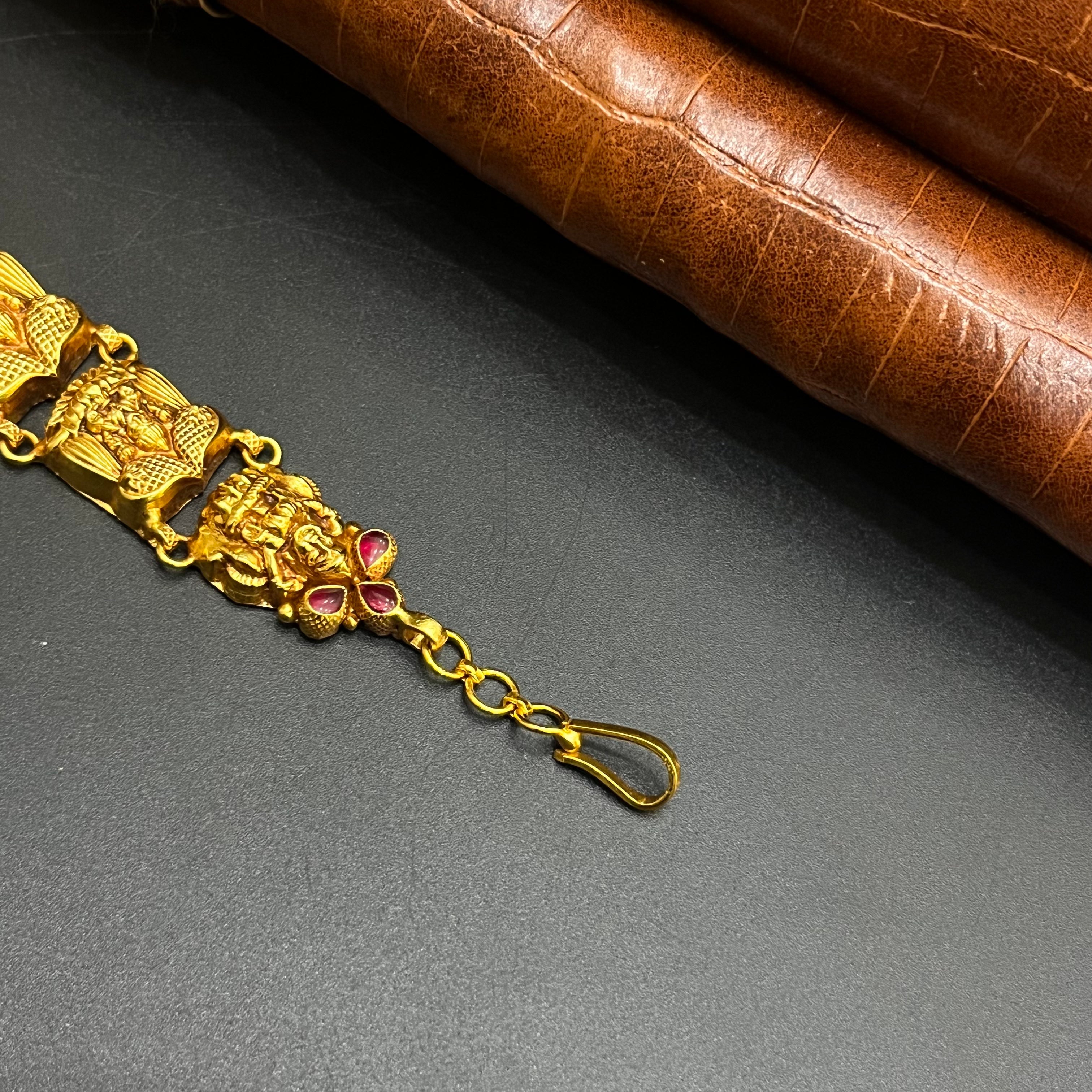 Silver Ladies Watch Antique Royal Lakshmi Red Stones Gold Finish M01 925