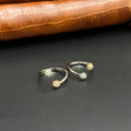 Silver Ladies Toe Rings 925 Two Tones Petals 925