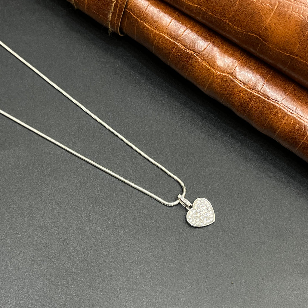 Silver Ladies Pendant Love Heart Charm Rose 925