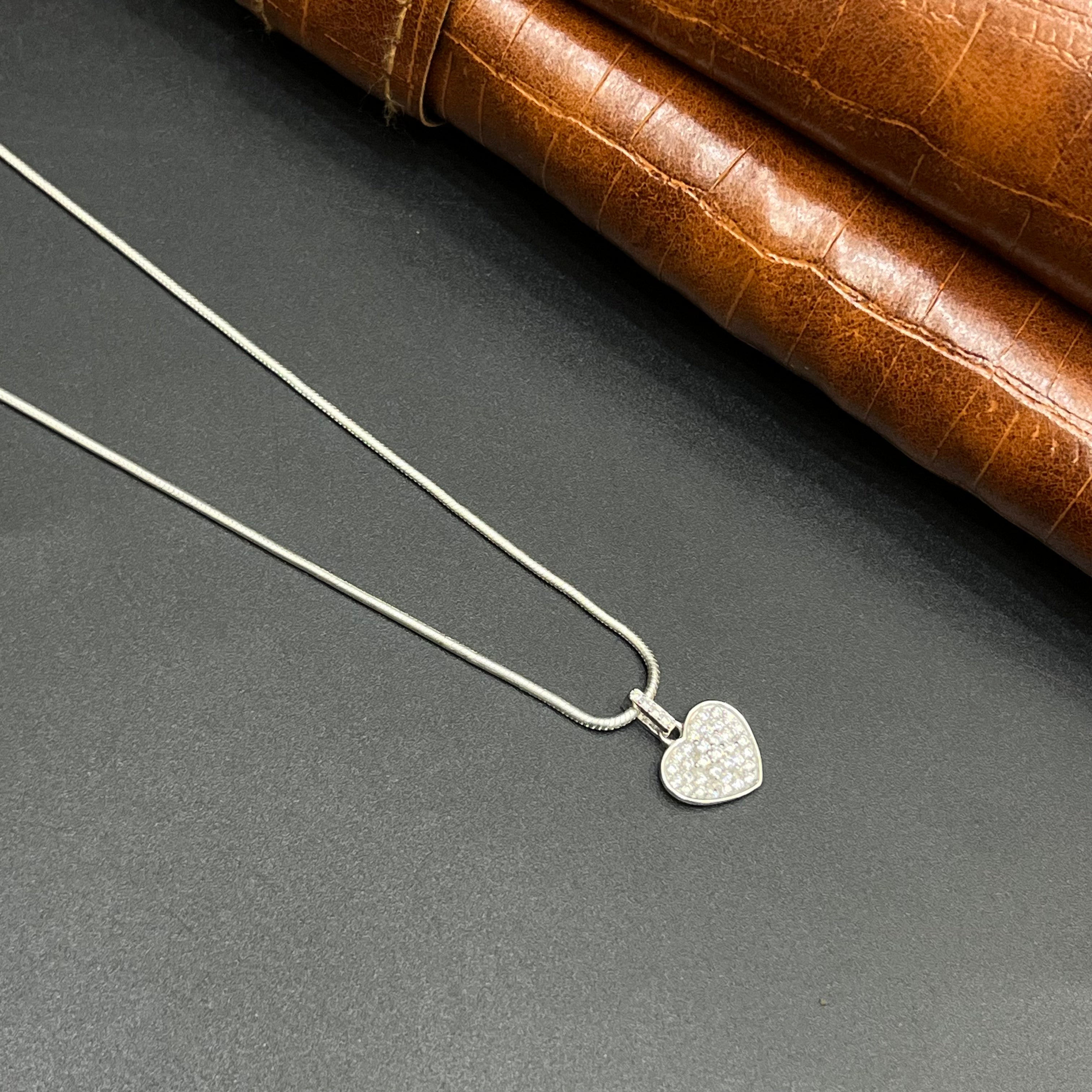 Silver Ladies Pendant Love Heart Charm Rose 925