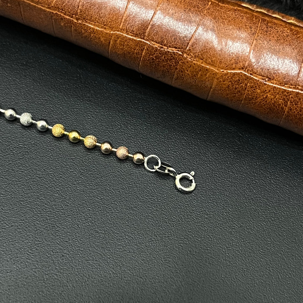 Silver Ladies Bracelet Beads Rosegold