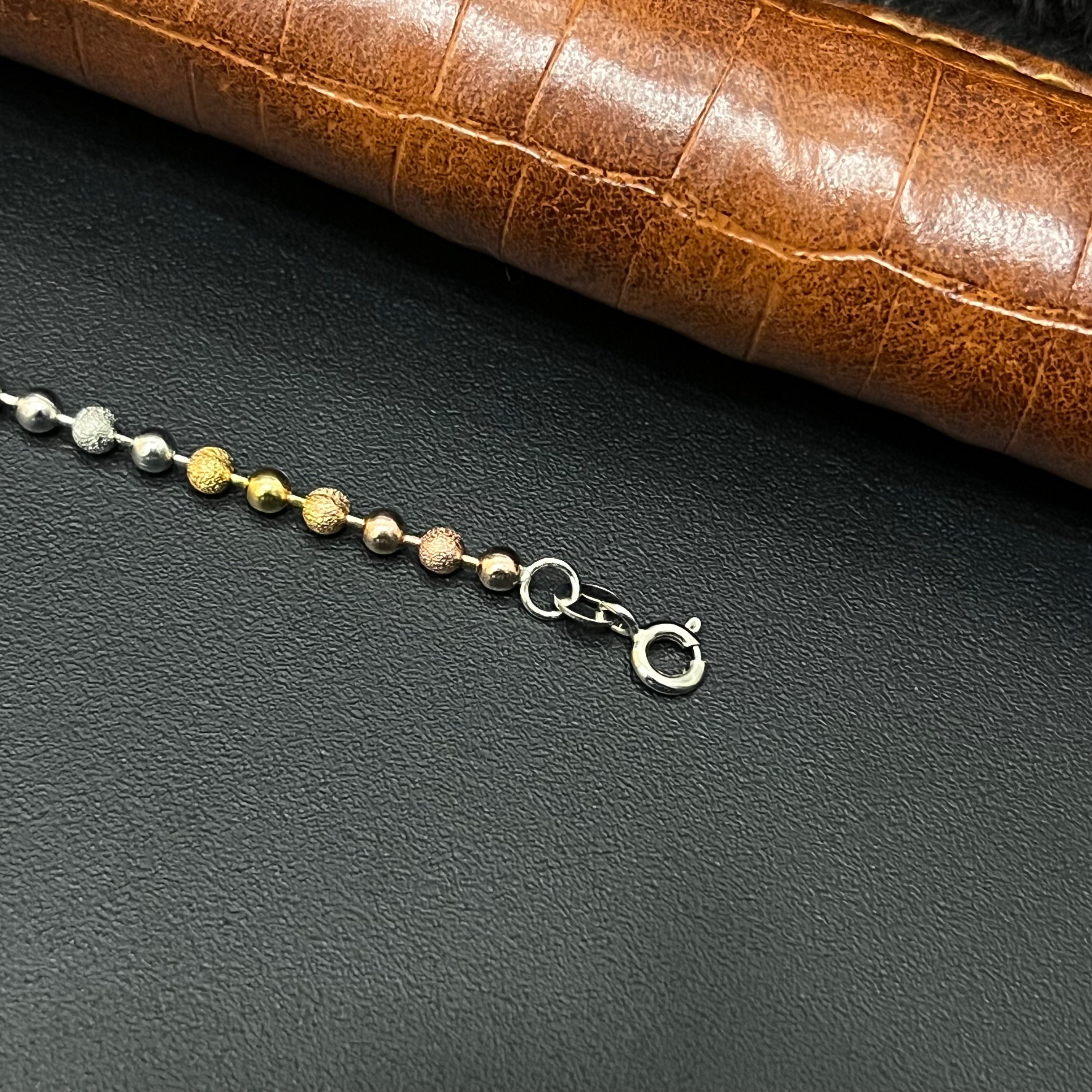 Silver Ladies Bracelet Beads Rosegold