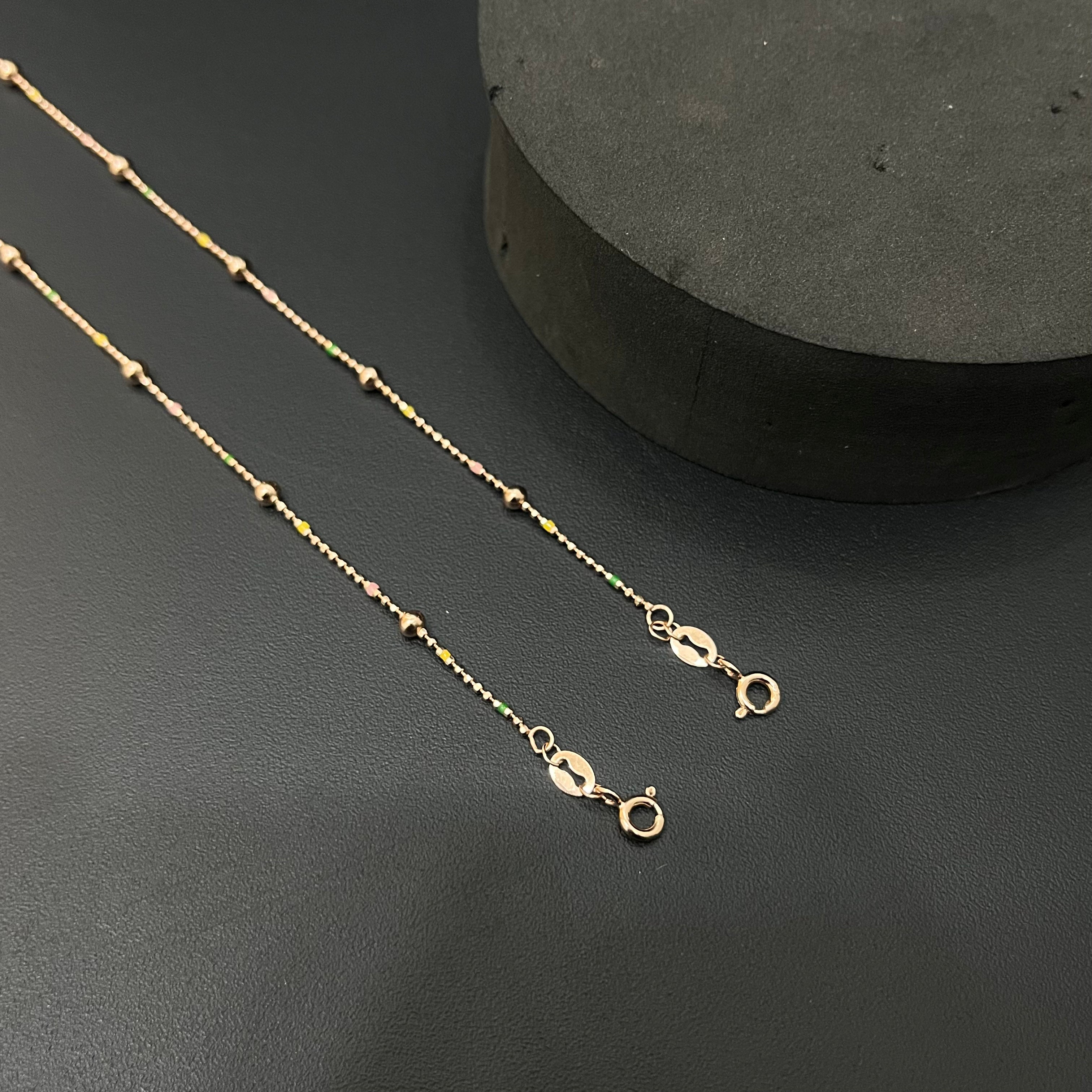 Silver Ladies Anklet Mini Balls RG