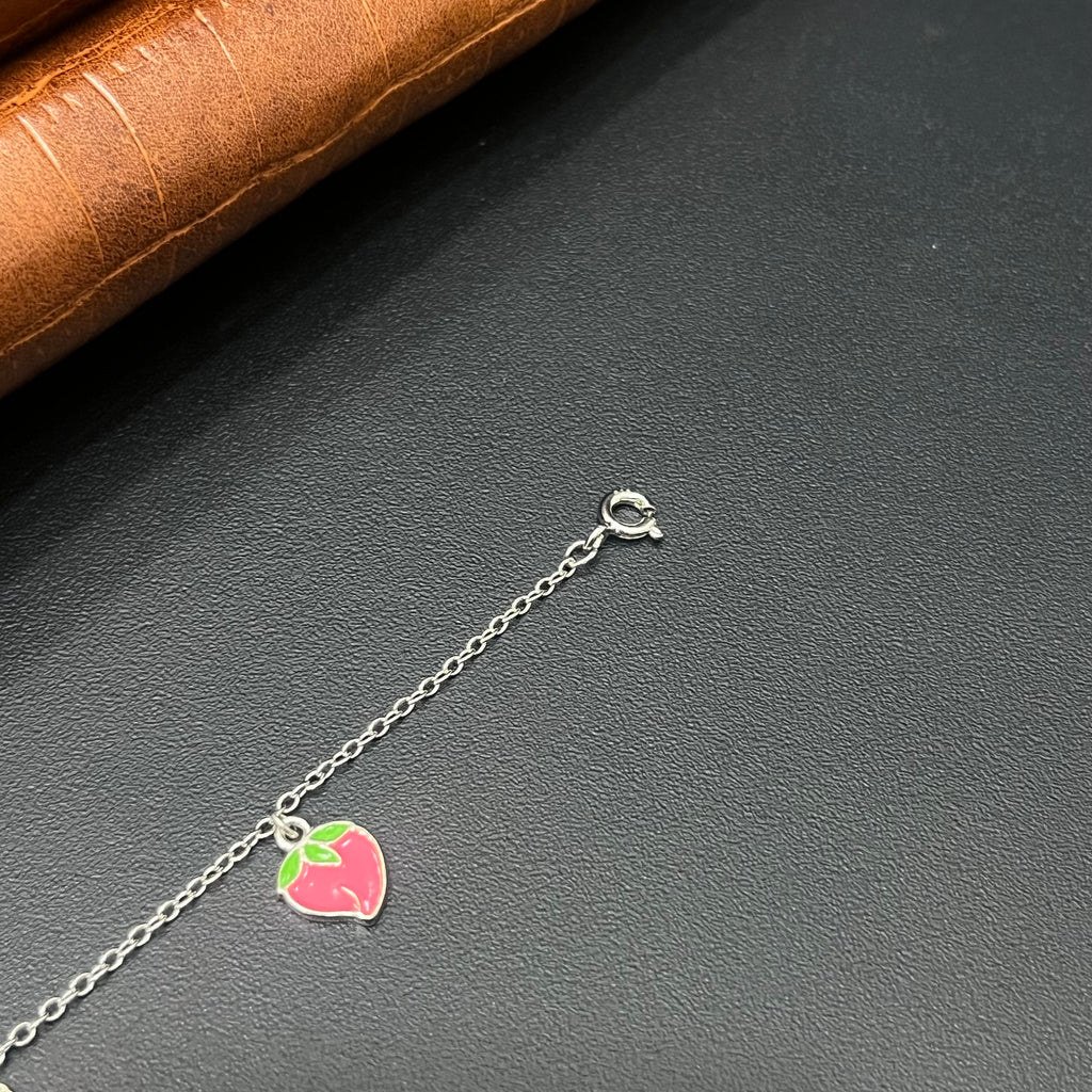 Silver Baby Bracelet Strawberry Charms