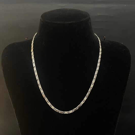 Silver Mens Chain Box & Plain Cut