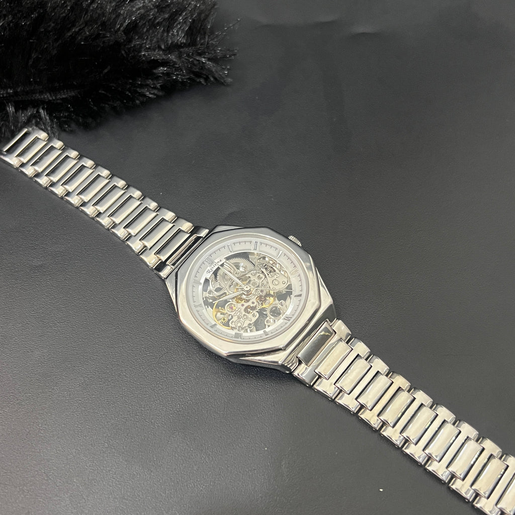 Silver Mens Watch Imperial Open Heart Timepiece 925