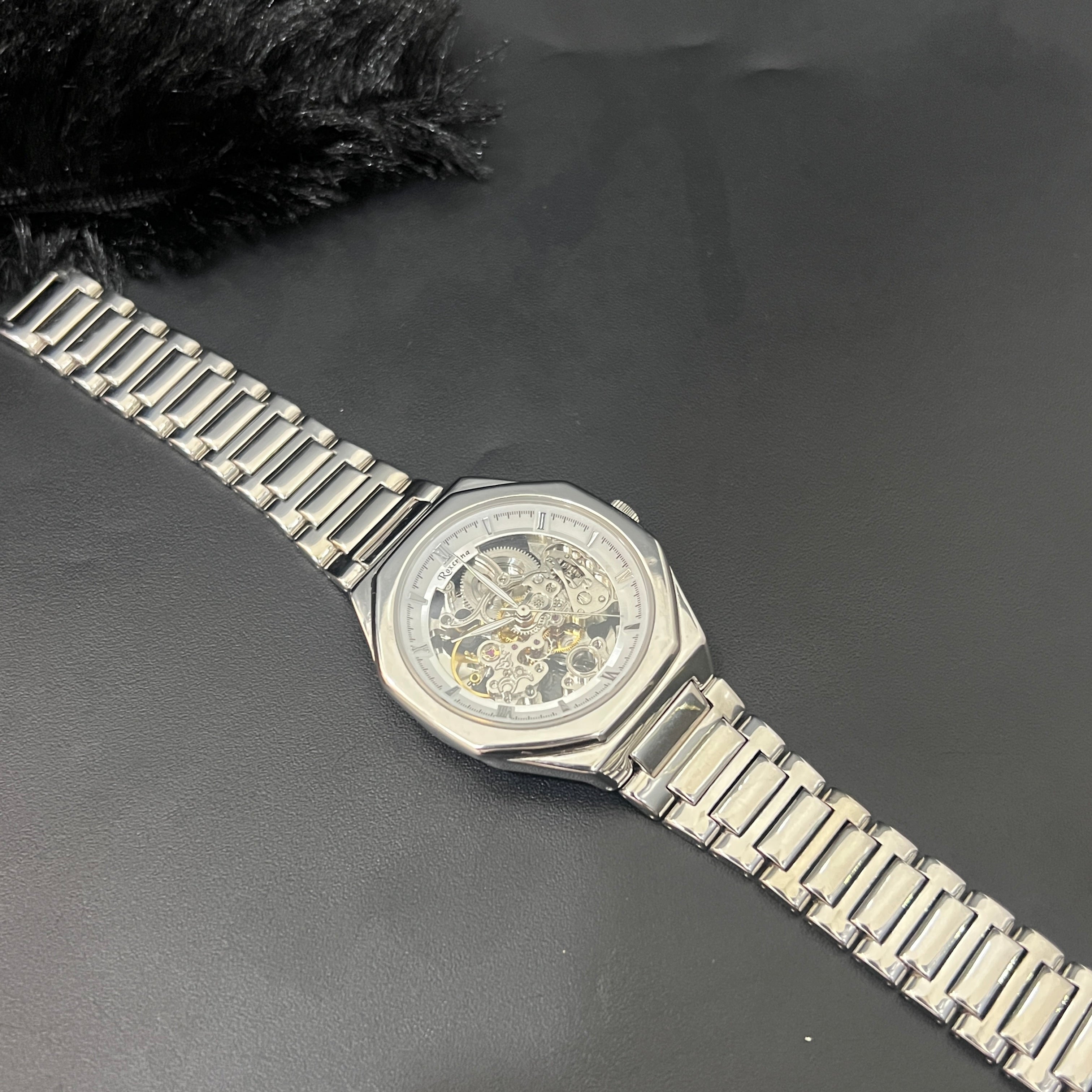 Silver Mens Watch Imperial Open Heart Timepiece 925