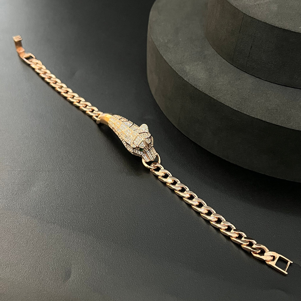 Silver jagaur Bracelet Rosegold 925