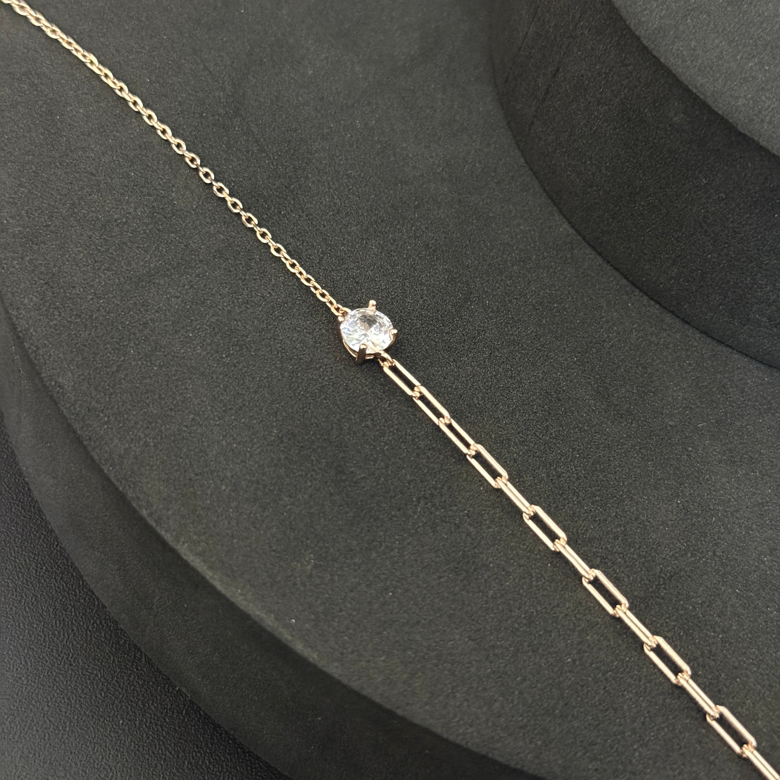 Ladies Silver Bracelet Centre AD Links