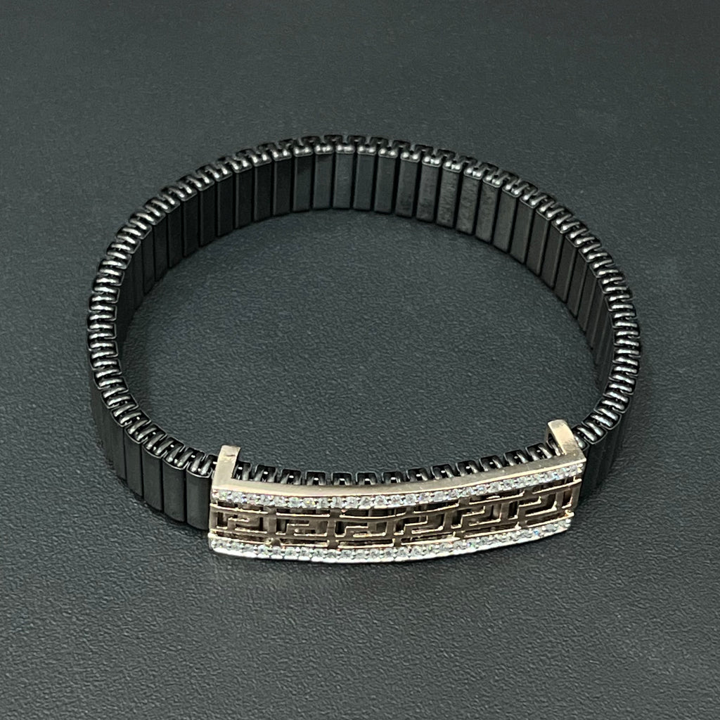 Silver Mens Flexible Bracelet FB1 925