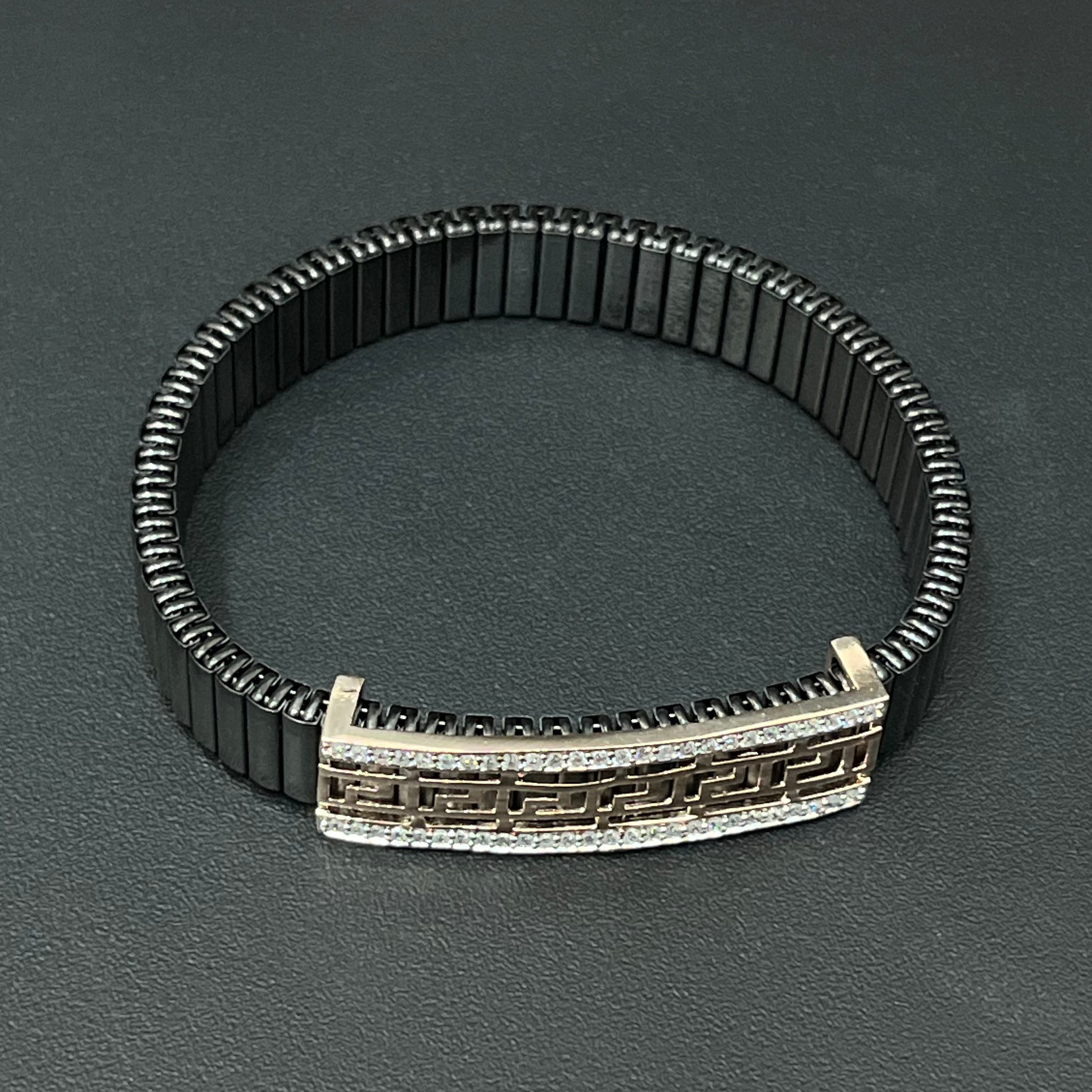 Silver Mens Flexible Bracelet FB1 925