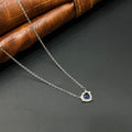 Silver Ladies Chain Blue Heartz Cz