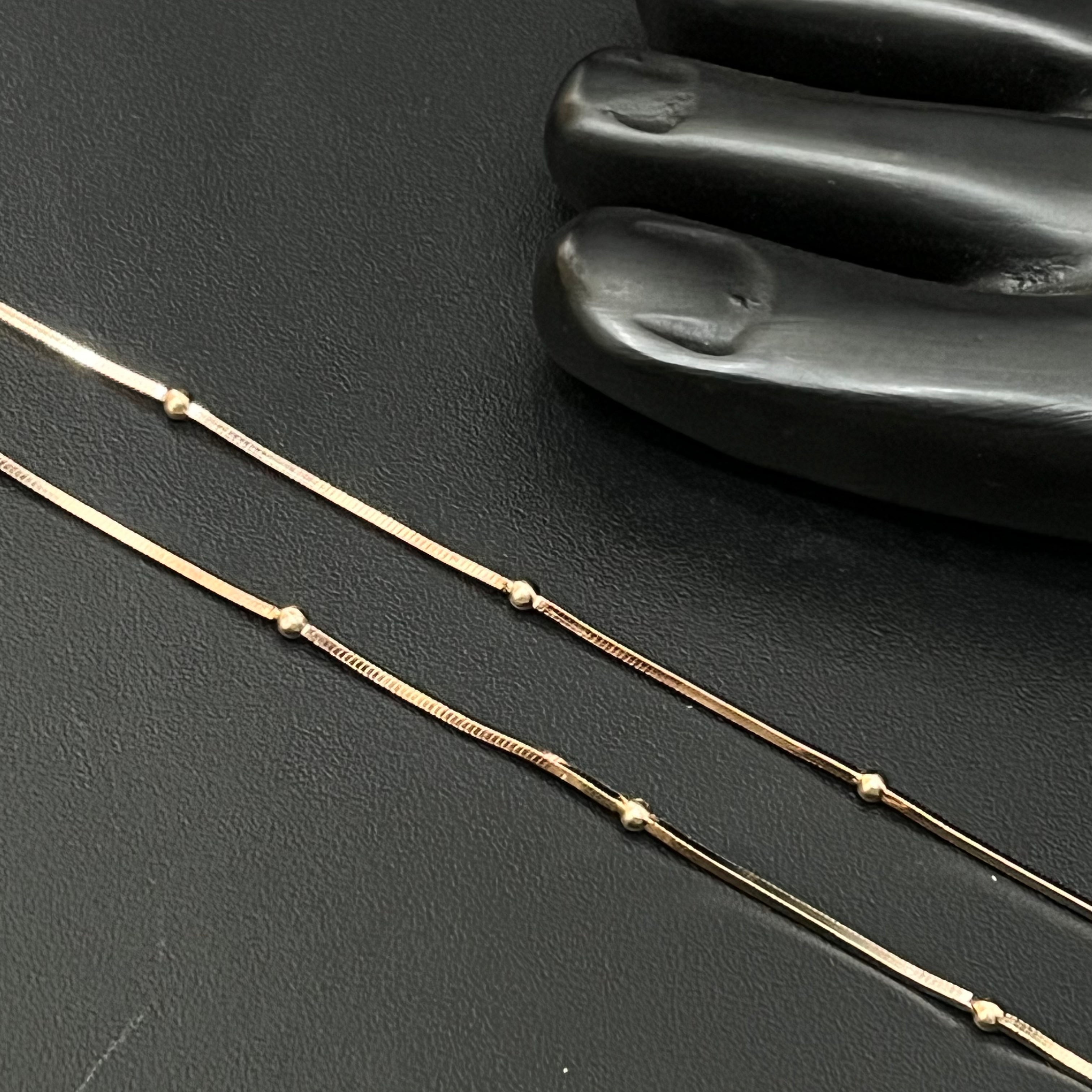 Silver Ladies Anklet 3 Ball Flat 925