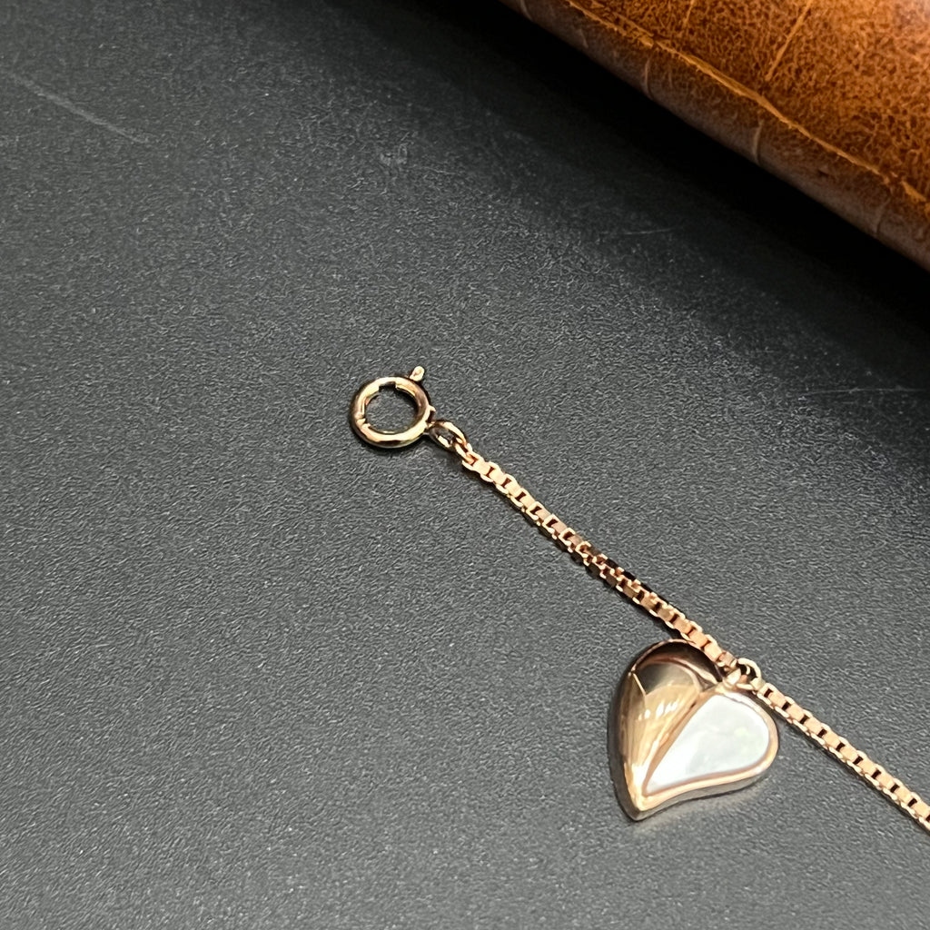 Silver Ladies Bracelet 3D Heart Charms Rose Gold 925