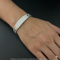 Silver Gents Bracelet Heaxogan Platinum Finished