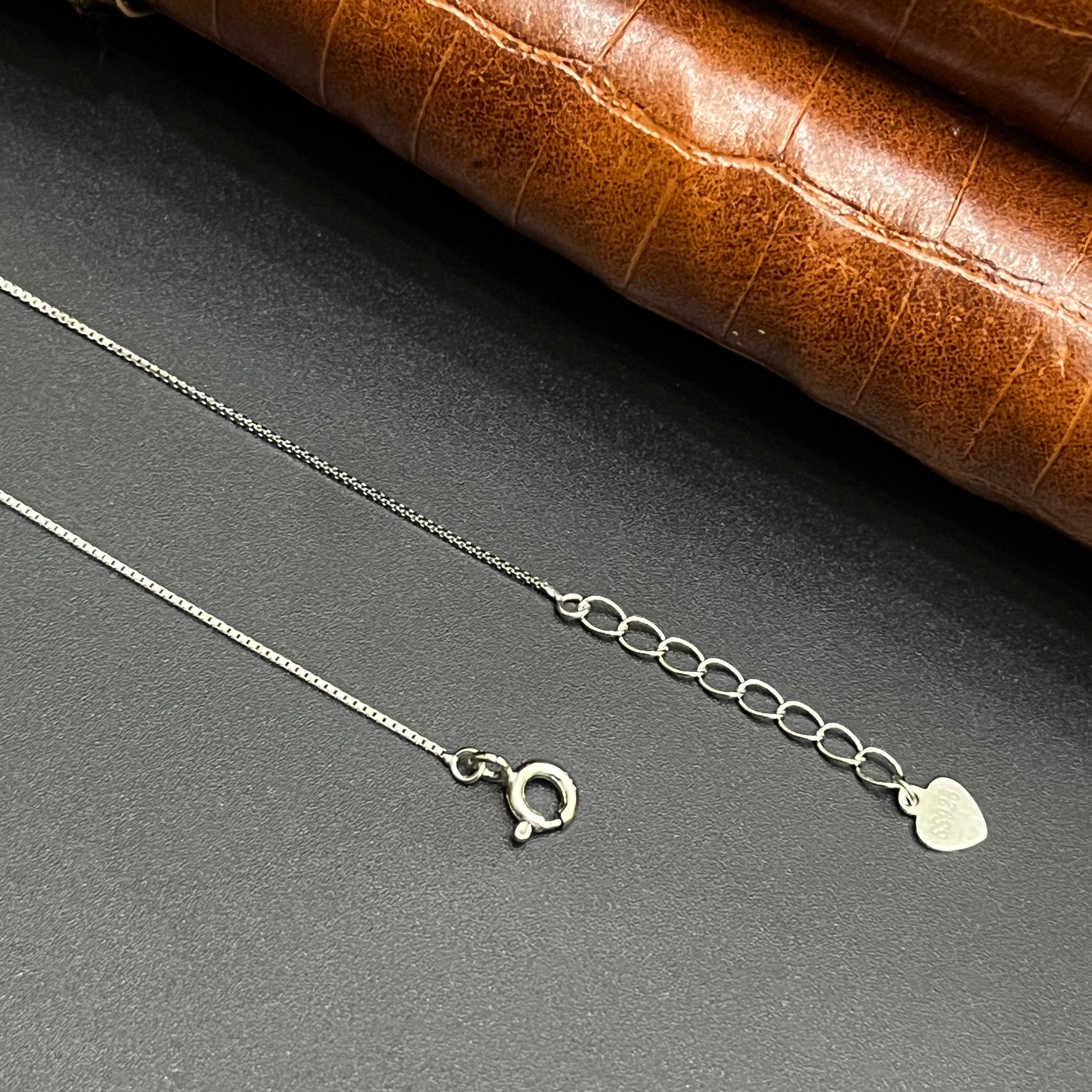 Silver Ladies Pendant Chain Solitare Big Dic Crystal 925