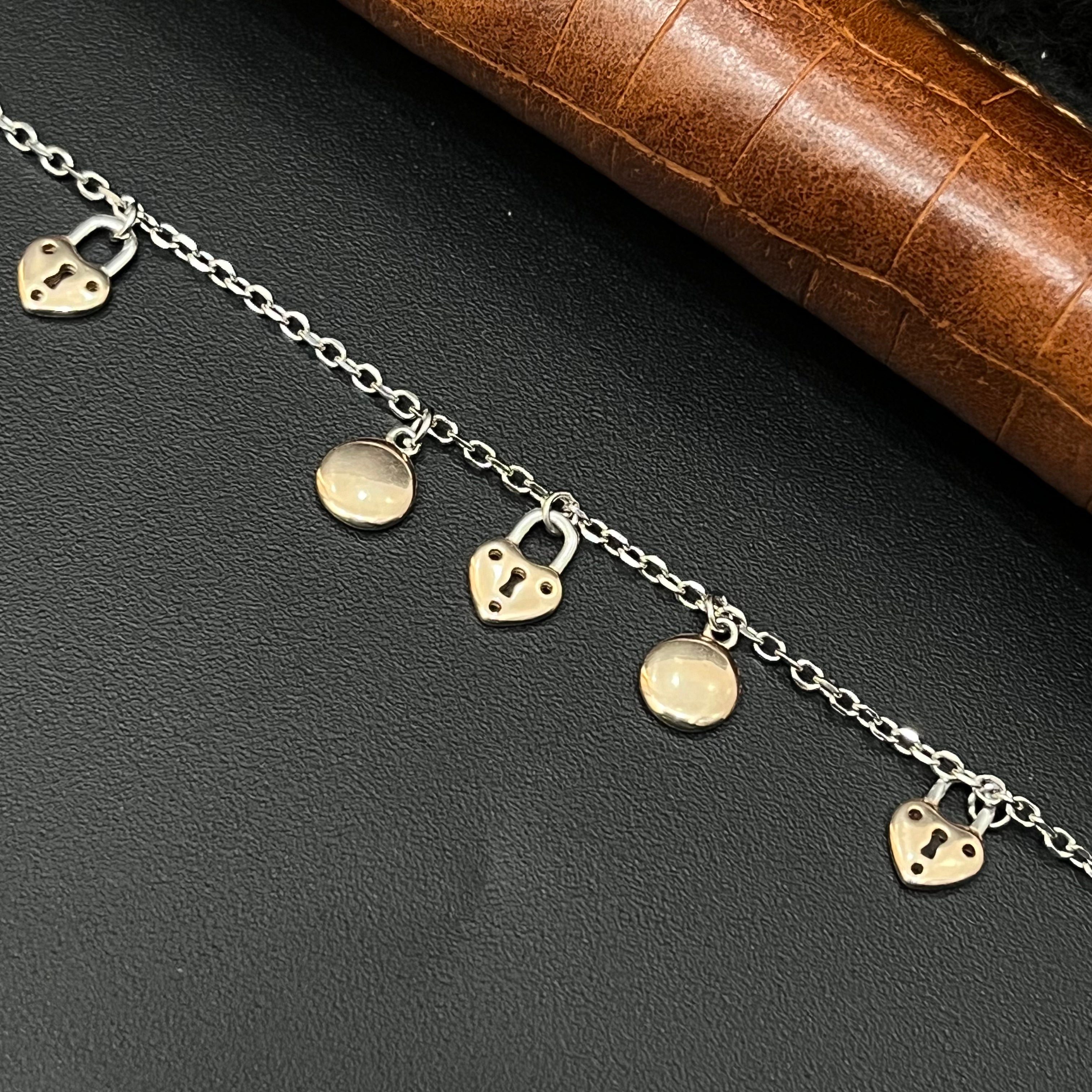 Silver Ladies Bracelet Love Charms