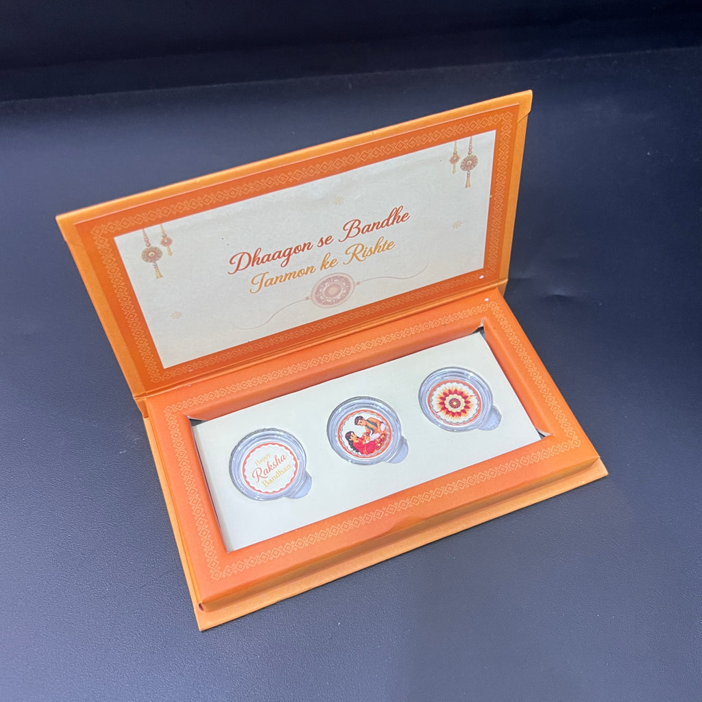 Silver Raksh Bandhan Gift Box 3 Coin Set 999