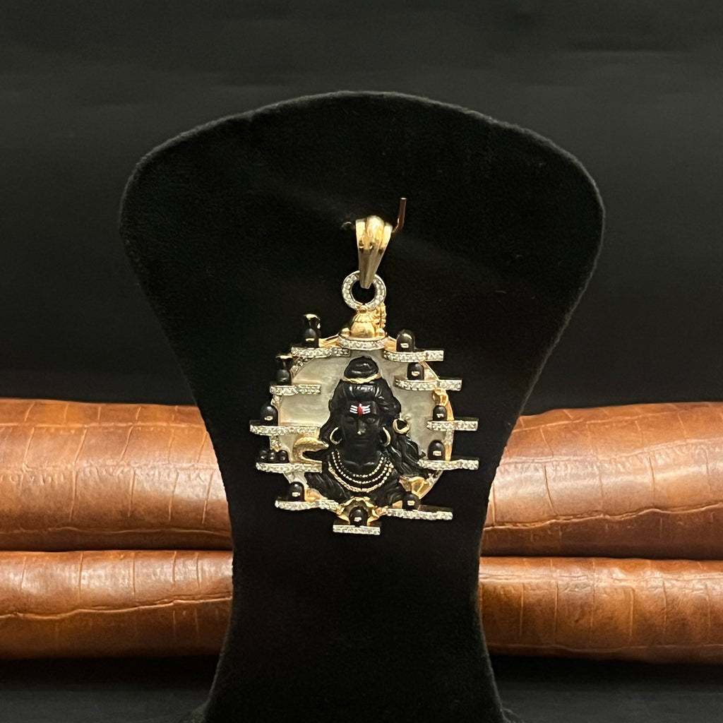 Silver Pendant Lord Shiva Twelve Linga Rose Gold 925