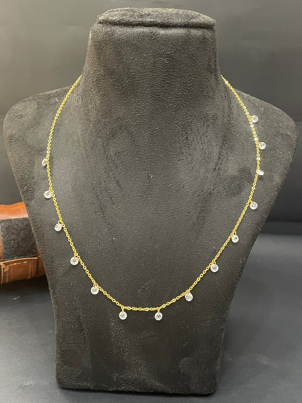 Silver Ladies Swaroski Gold Finished Chain