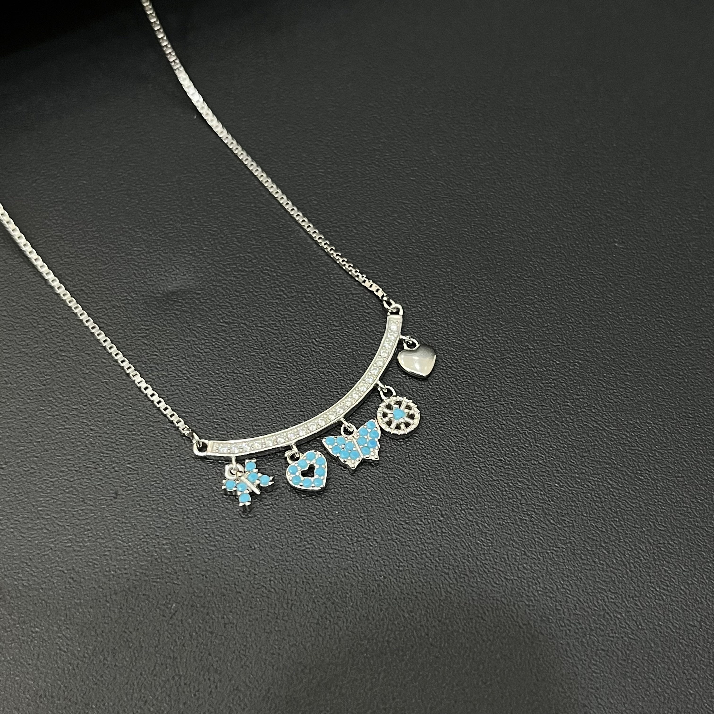 Silver Ladies Chain Charms Hanging