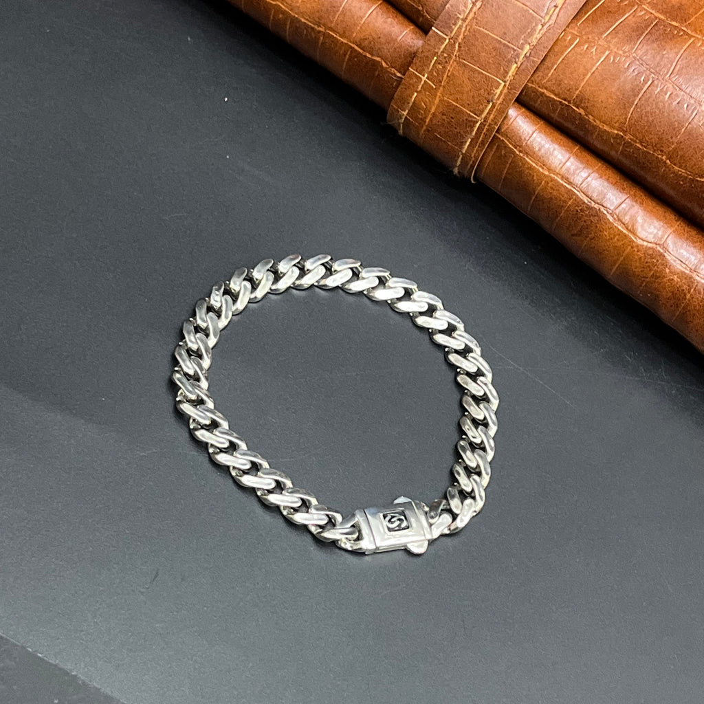 Silver Mens Bracelet Classic Cuban M02 925