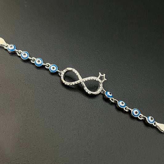 Silver Ladies Infinity Bracelet Crown