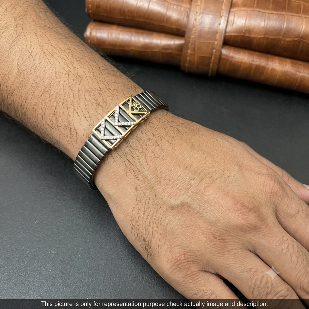 Silver Mens Flexible Bracelet Arrow OM 925