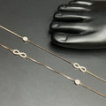 Silver Ladies Anklet Infinity Crystal Stone Rose Gold 925