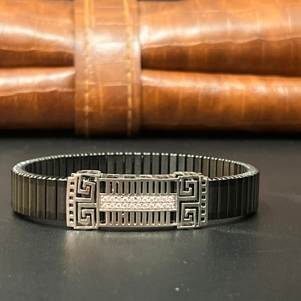 Silver Mens Flexible Bracelet FB12 925