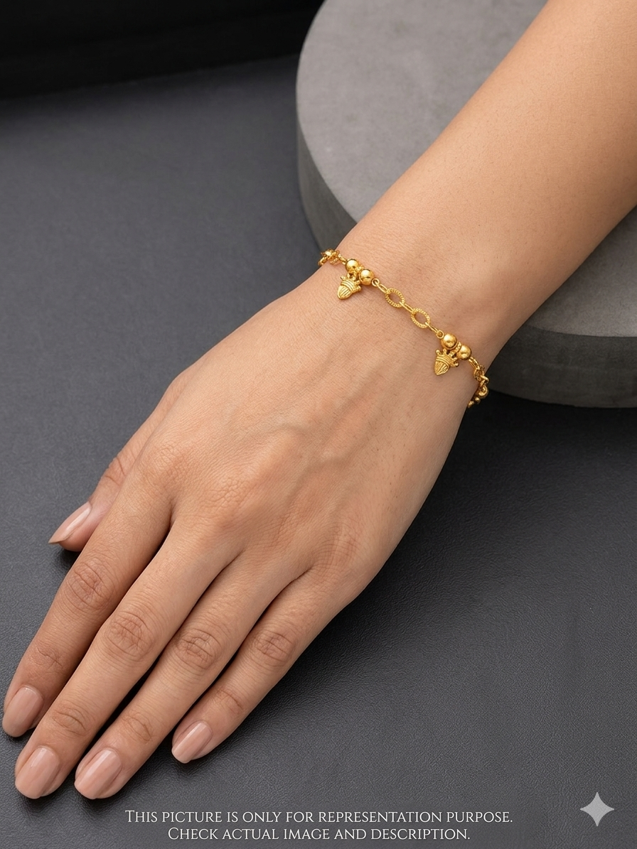 Silver Ladies Bracelet CNC Gold Finish C03