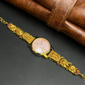Silver Ladies Watch Antique Premium Divine Lakshmi Art Gold Finish 925