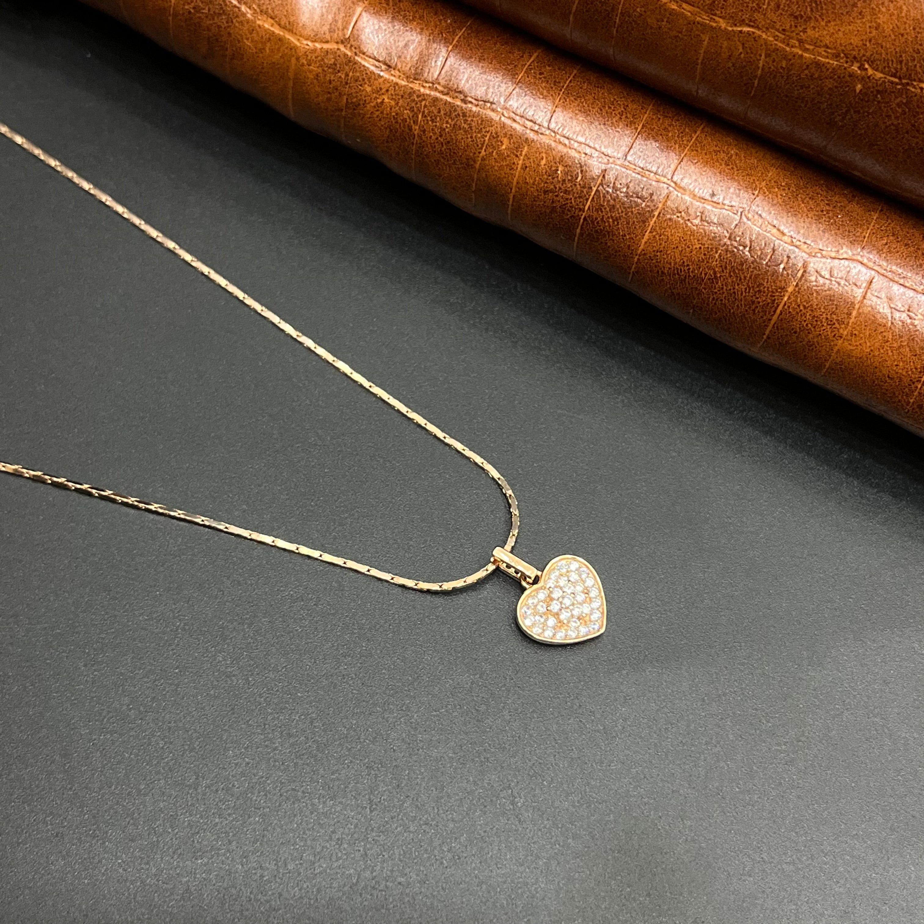 Silver Ladies Pendant Love Heart Charm Rose Gold M01 925