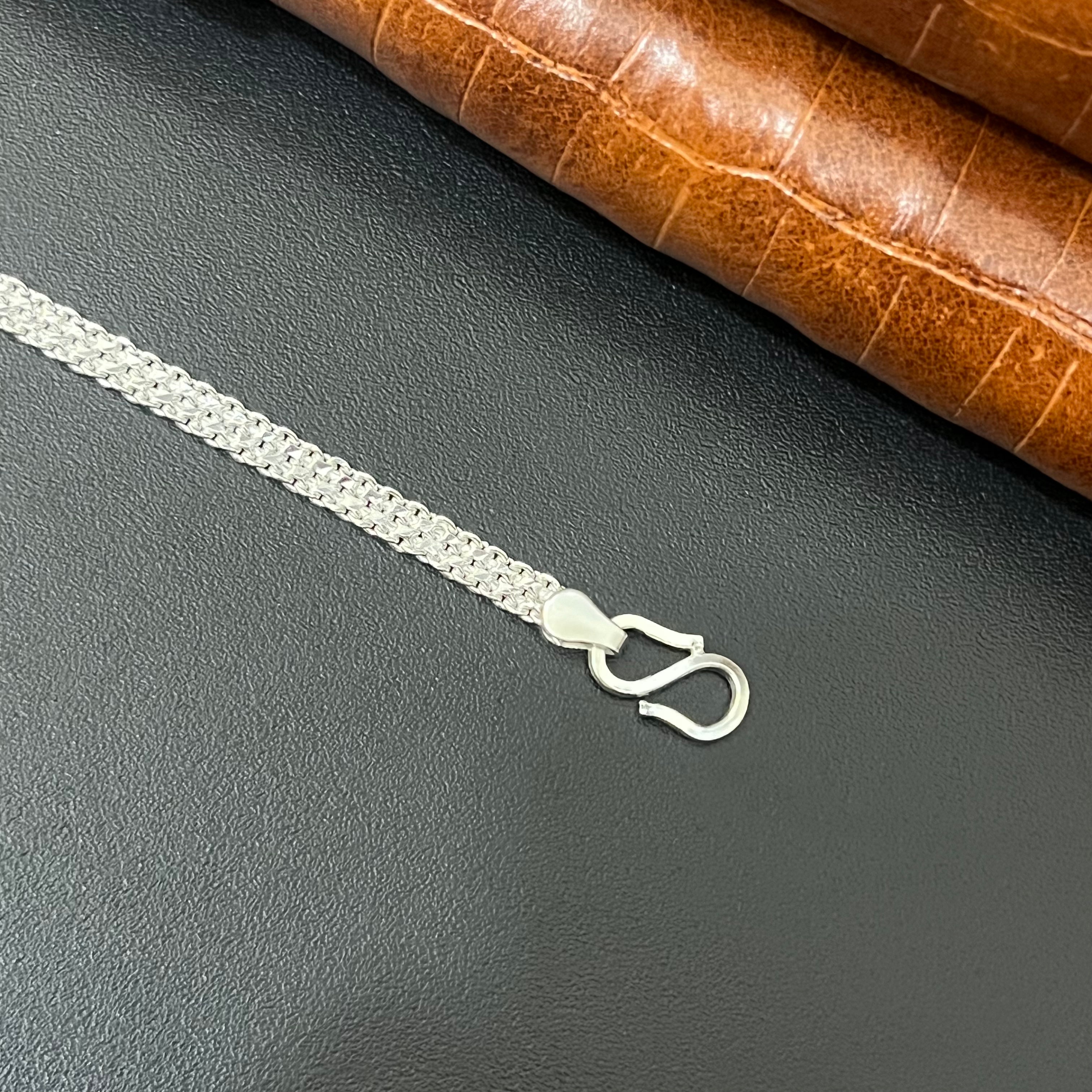Silver Mens Bracelet Flat 2 925