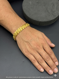 Silver Mens Gold Finished Bracelet Cowboy
