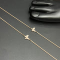 Silver Ladies Anklet Butterfly Charms Rose Gold 925