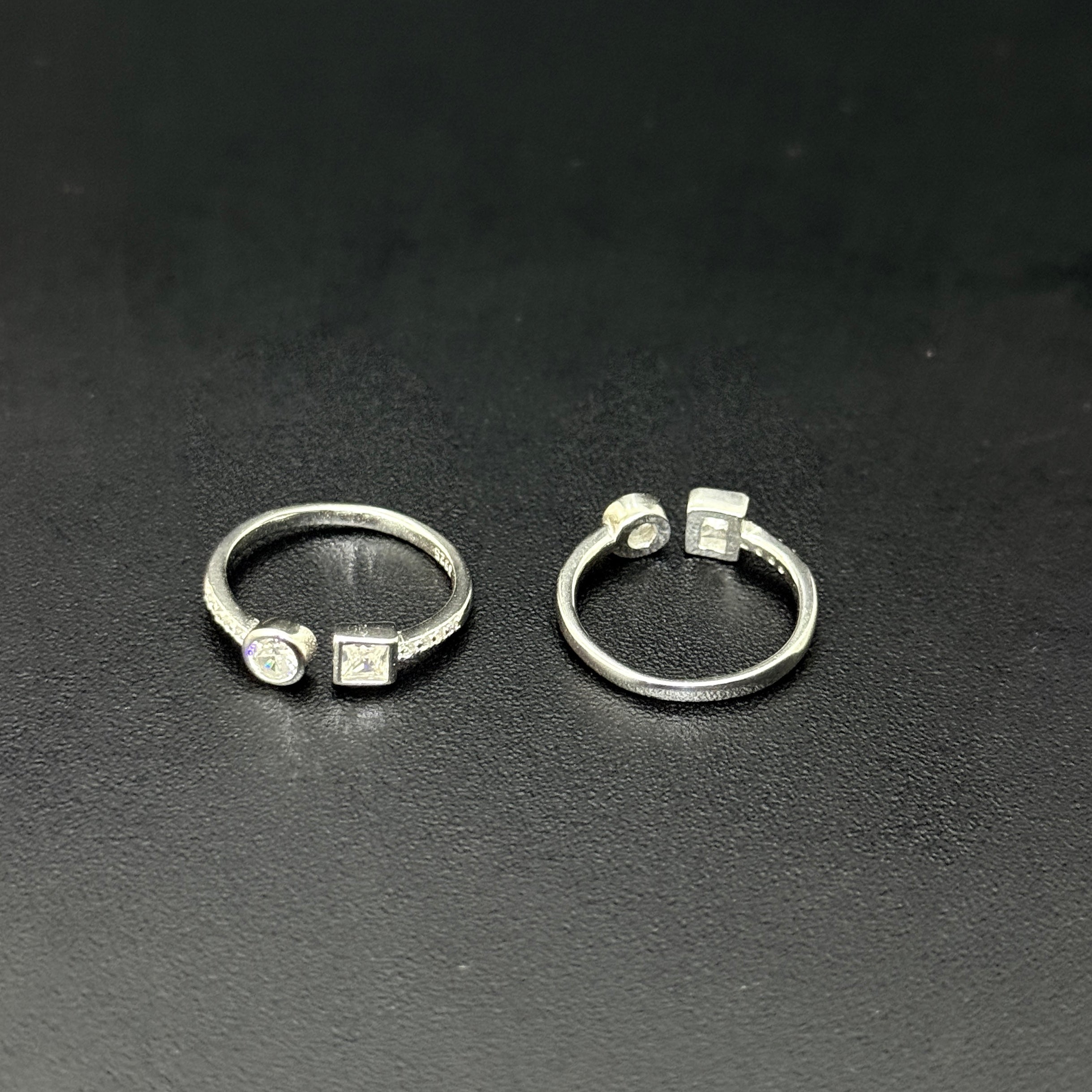 Ladies Toe Rings Cz Mosa Cut